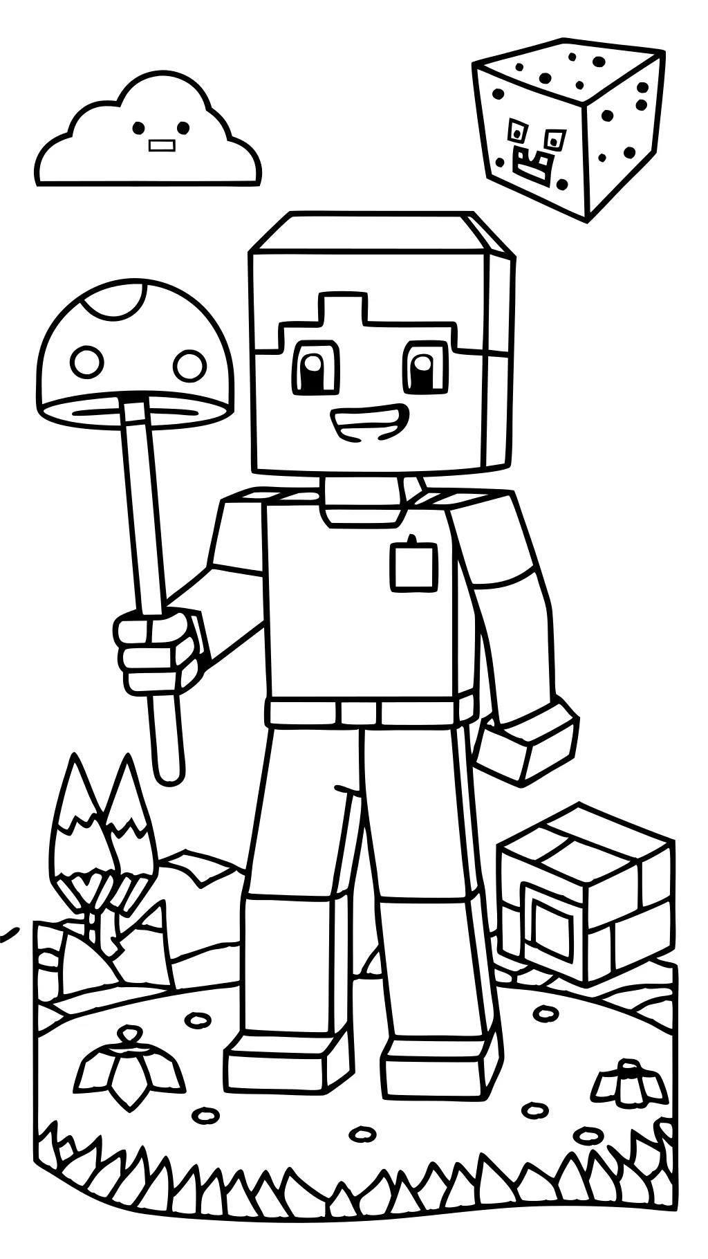 steve de minecraft coloriage